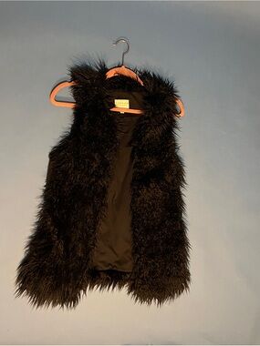 I Love H81 Los Angeles California - Boho Faux Fur Shaggy Long Vest